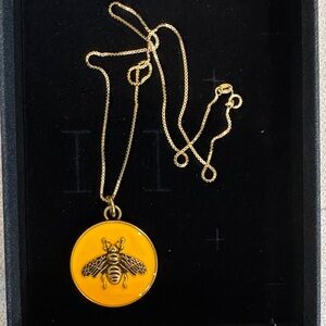 Gold Bee Pendant Necklace